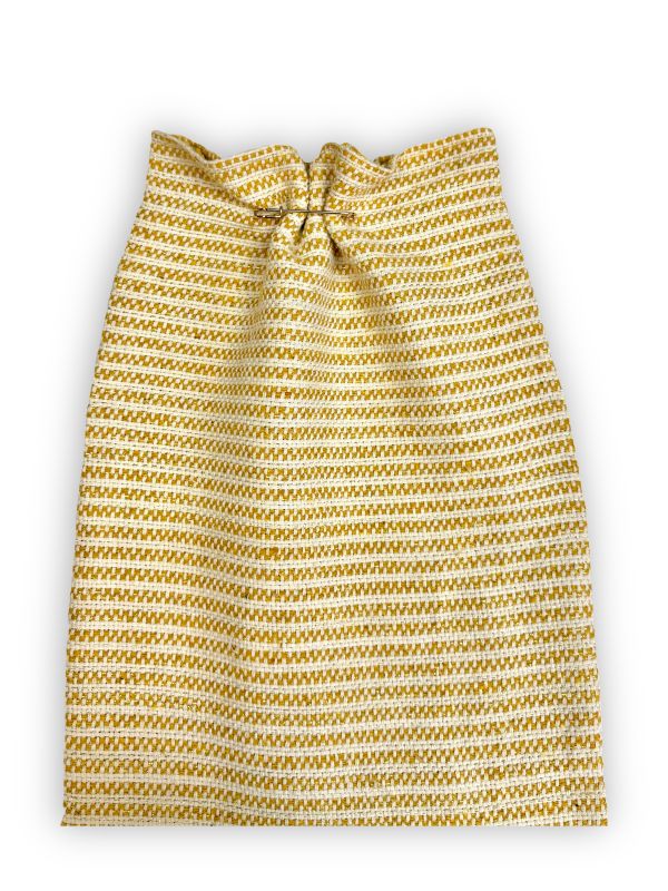 ROYAL Yellow Loom — хлопковая рогожка с люрексом, жёлтый белый